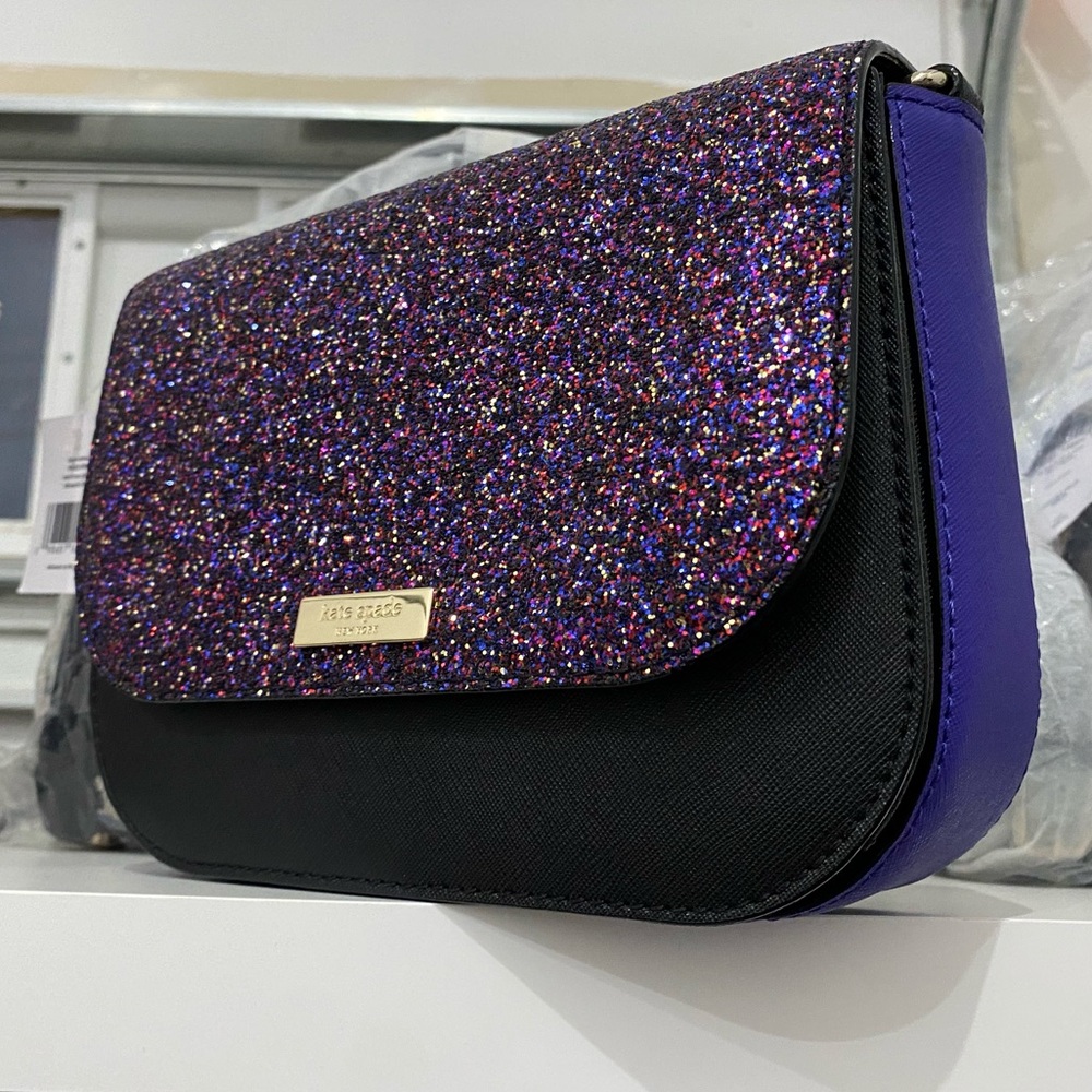 NWT Kate Spade Laurel Way Glitter Purple Crossbody